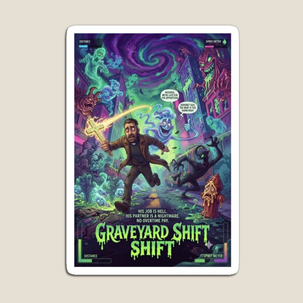 Item preview, Graveyard Shift, Spooky 2D Art designed and sold by jafcreation.