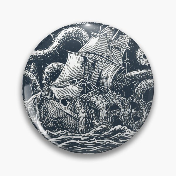 Item preview, Kraken's Grave – Enter If You Dare Vintage Kraken T-Shirt | Retro Sea Monster Pirate Ship Nautical Horror Design designed and sold by Vvmd.