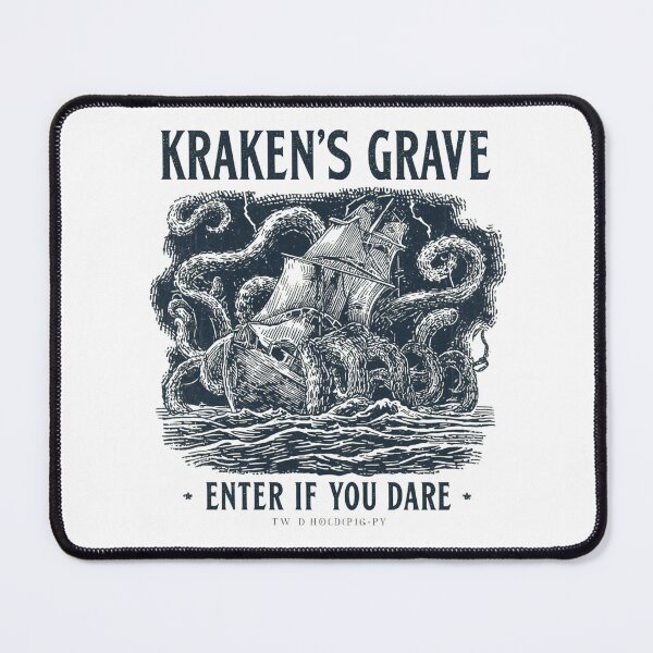 Item preview, Kraken's Grave – Enter If You Dare Vintage Kraken T-Shirt | Retro Sea Monster Pirate Ship Nautical Horror Design designed and sold by Vvmd.