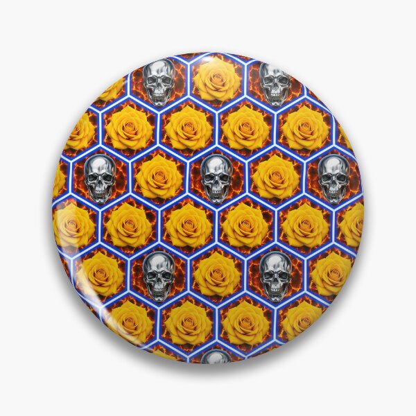 Item preview, Chrome Skulls and Yellow Roses Cyberpunk Fire Pattern designed and sold by Aimaniia666.