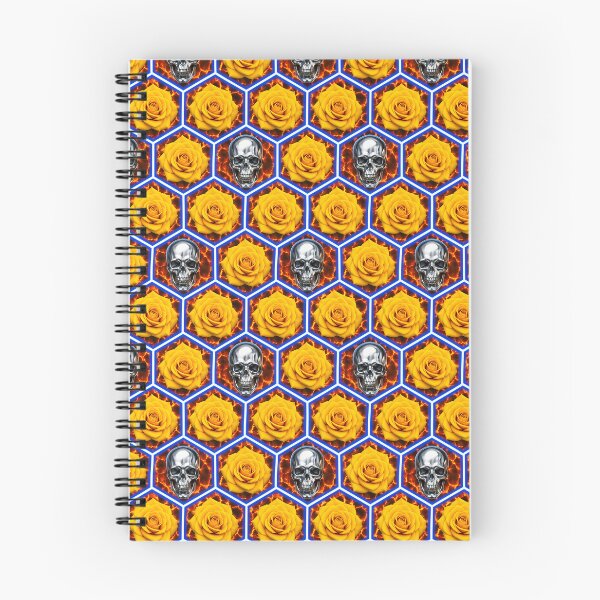 Item preview, Chrome Skulls and Yellow Roses Cyberpunk Fire Pattern designed and sold by Aimaniia666.