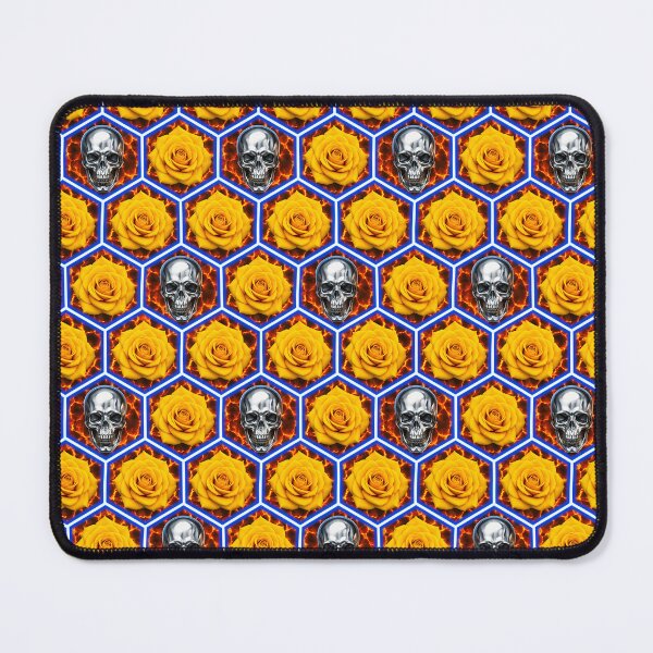 Item preview, Chrome Skulls and Yellow Roses Cyberpunk Fire Pattern designed and sold by Aimaniia666.