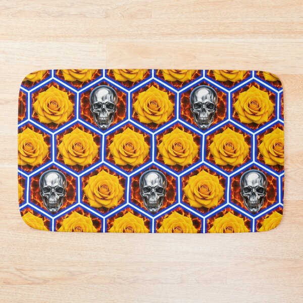 Item preview, Chrome Skulls and Yellow Roses Cyberpunk Fire Pattern designed and sold by Aimaniia666.