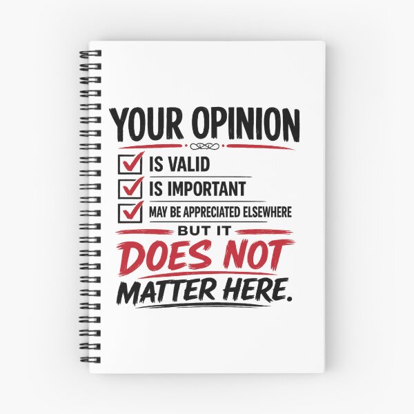Item preview, Your Opinion Is Valid Elsewhere Funny Checklist designed and sold by WordsplusFabric.