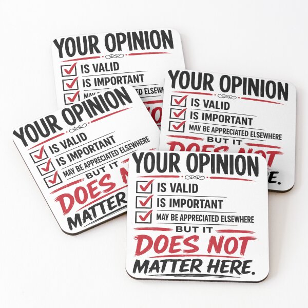 Item preview, Your Opinion Is Valid Elsewhere Funny Checklist designed and sold by WordsplusFabric.