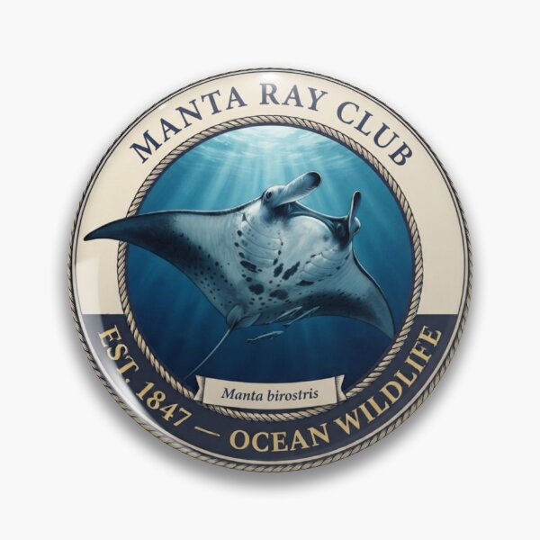 Item preview, Manta Ray Club Vintage Badge designed and sold by CalmCapy Co.