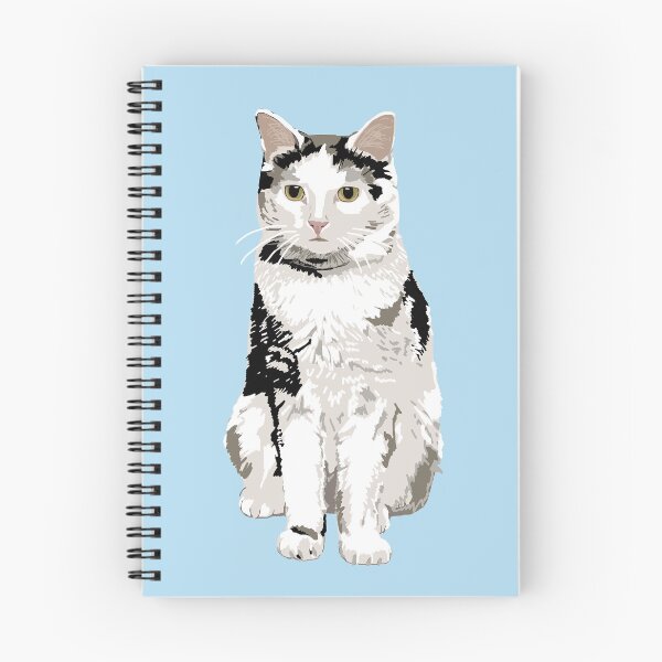 Item preview, White patchy cat portrait designed and sold by helengarvey.