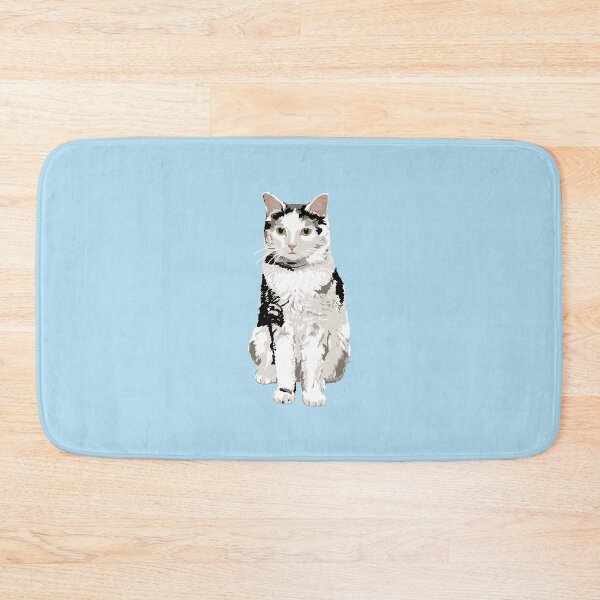 Item preview, White patchy cat portrait designed and sold by helengarvey.