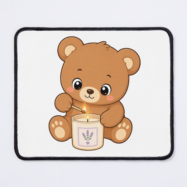 Item preview, Cute Teddy Bear Lighting Cozy Lavender Candle Cartoon designed and sold by Seculinator.