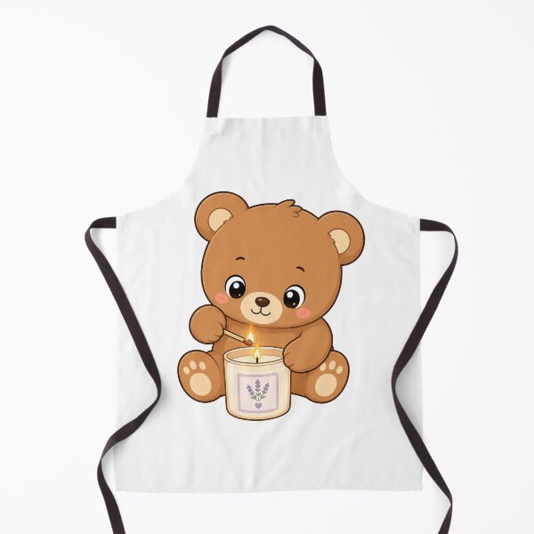 Artikelvorschau, Cute Teddy Bear Lighting Cozy Lavender Candle Cartoon entworfen und verkauft von Seculinator.