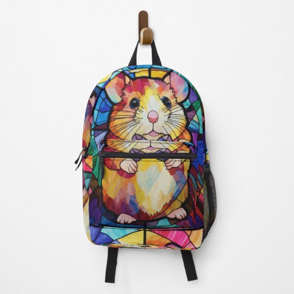 Item preview, Cute Hamster Stained Glass Portrait with Colorful Bow Tie designed and sold by pinkal.