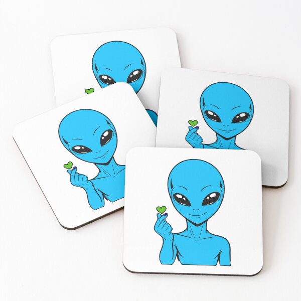Item preview, ZORGO Alien Finger Heart – Cute Space Alien Love Gesture Sticker designed and sold by The-Visitors.