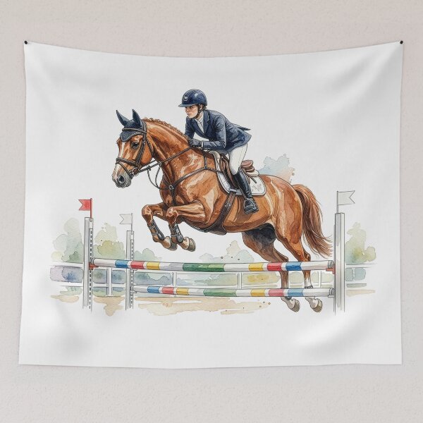 Item preview, Show Jumping Horse Rider Equestrian Art designed and sold by Rutvain.