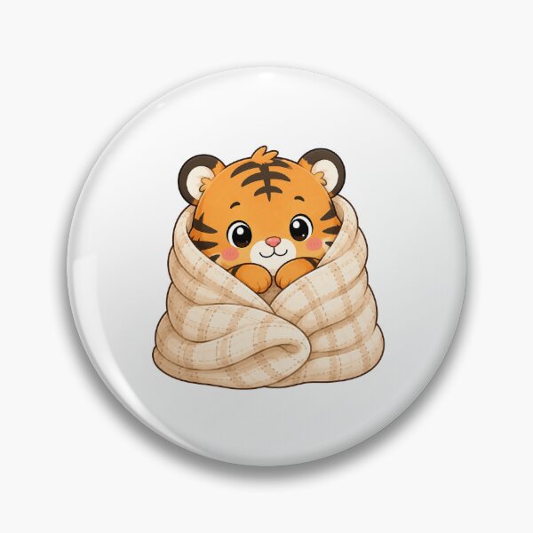 Artikelvorschau, Cute Cozy Tiger Wrapped in Warm Blanket Cartoon entworfen und verkauft von Seculinator.