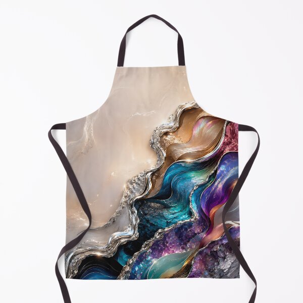 Item preview, Iridescent Geode and Metallic Liquid Marble Abstract designed and sold by Aureva Arts Shop.