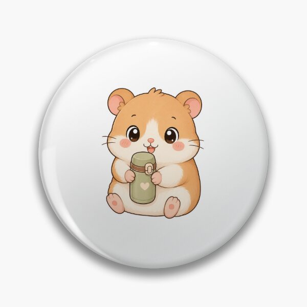 Item preview, Cute Hamster Holding Cozy Thermos Cartoon Animal Design designed and sold by Seculinator.