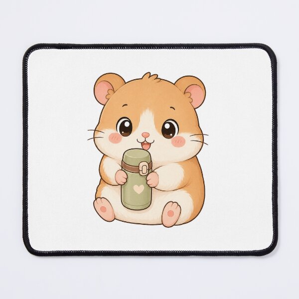 Item preview, Cute Hamster Holding Cozy Thermos Cartoon Animal Design designed and sold by Seculinator.