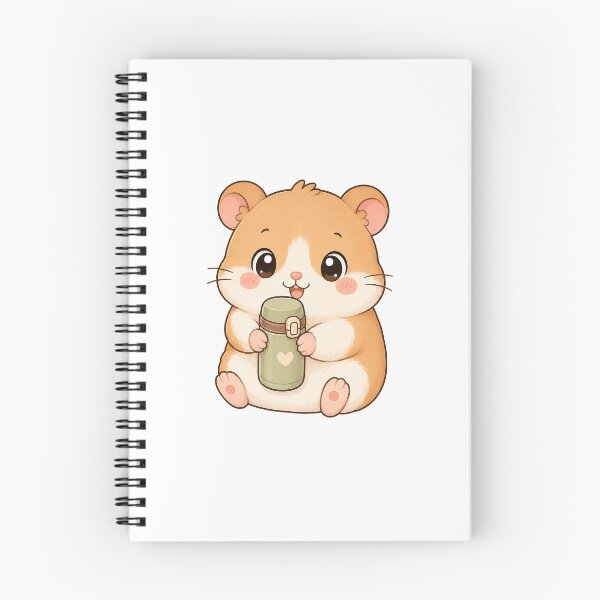 Item preview, Cute Hamster Holding Cozy Thermos Cartoon Animal Design designed and sold by Seculinator.