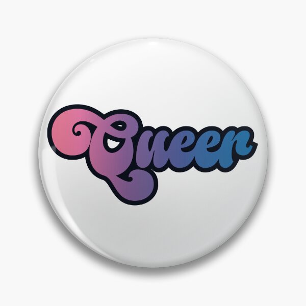 Item preview, Bi pride colors - "Queer" script design designed and sold by art by hannah lang.