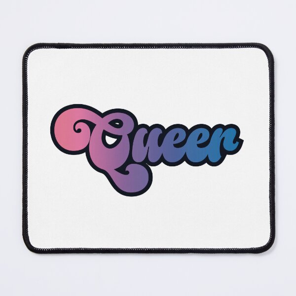 Item preview, Bi pride colors - "Queer" script design designed and sold by art by hannah lang.