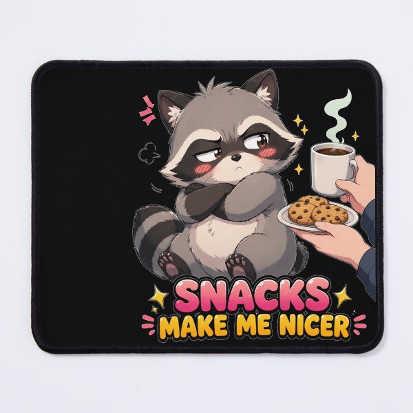 Item preview, Snacks Make Me Nicer Funny Grumpy Tsundere Raccoon Coffee Gift designed and sold by Nightarel.