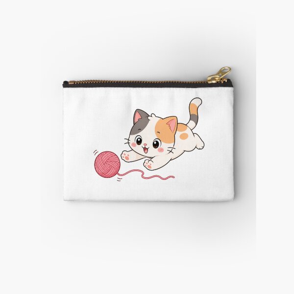 Item preview, Cute Playful Kitten Chasing Yarn Ball Cartoon Design designed and sold by Seculinator.