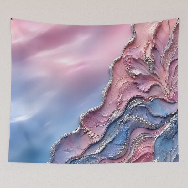 Item preview, Ethereal Pastel Pink and Blue Fluid Impasto Waves designed and sold by Aureva Arts Shop.
