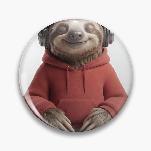 Item preview, A deeply relaxed sloth wearing headphones designed and sold by SparTiere.