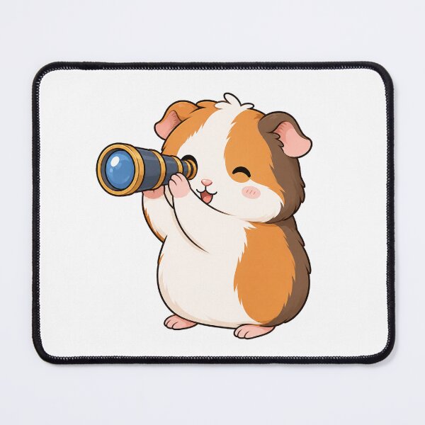 Item preview, Cute Guinea Pig Looking Through Telescope Cartoon Design designed and sold by Seculinator.