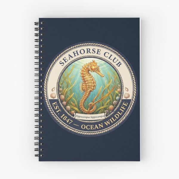 Item preview, Seahorse Club Vintage Badge designed and sold by CalmCapy Co.