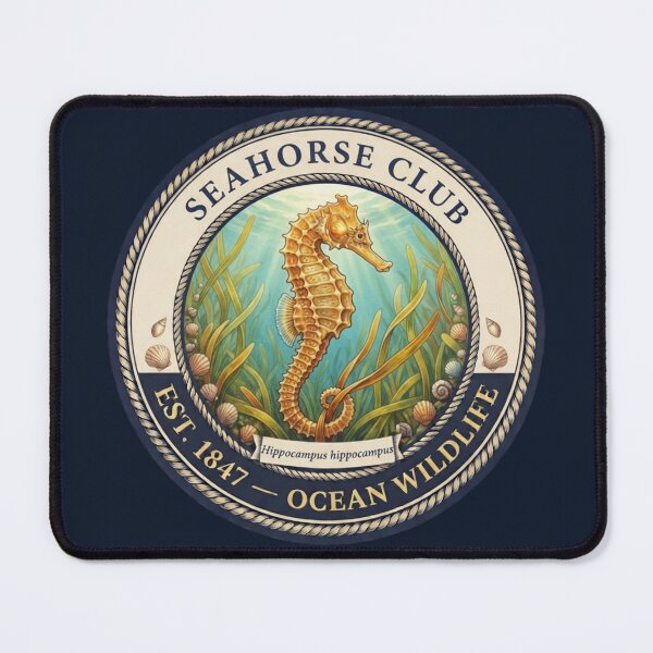Item preview, Seahorse Club Vintage Badge designed and sold by CalmCapy Co.