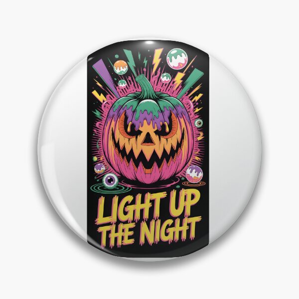 Item preview, Retro Neon Halloween Pumpkin Art Print designed and sold by TrendVoltStudio.