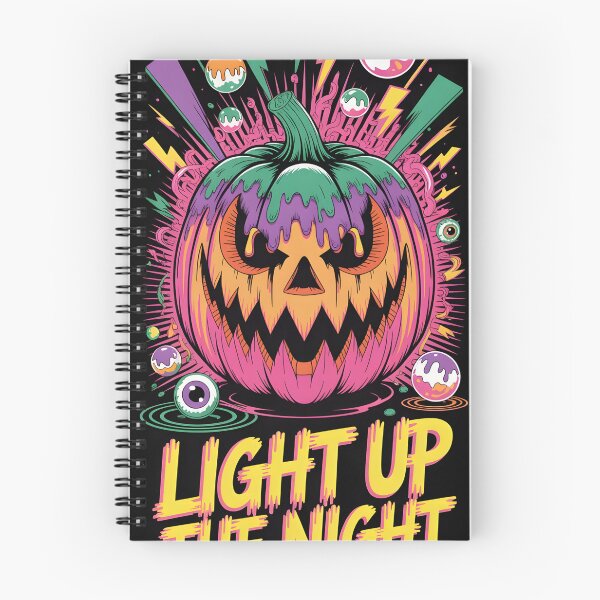 Item preview, Retro Neon Halloween Pumpkin Art Print designed and sold by TrendVoltStudio.