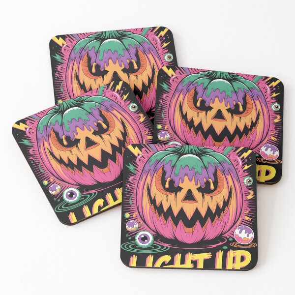 Item preview, Retro Neon Halloween Pumpkin Art Print designed and sold by TrendVoltStudio.