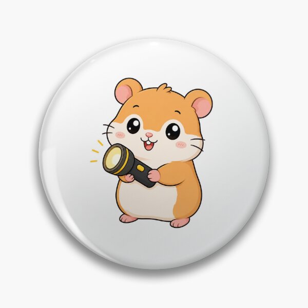 Item preview, Cute Hamster Holding Flashlight Cartoon Animal Design designed and sold by Seculinator.