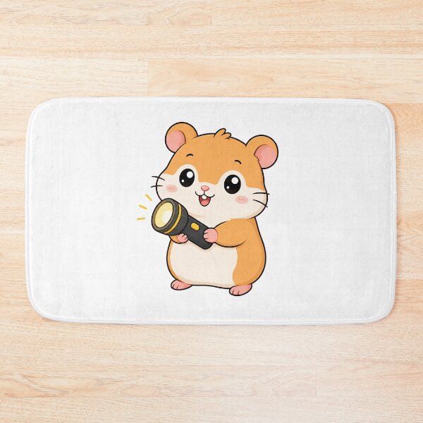 Item preview, Cute Hamster Holding Flashlight Cartoon Animal Design designed and sold by Seculinator.