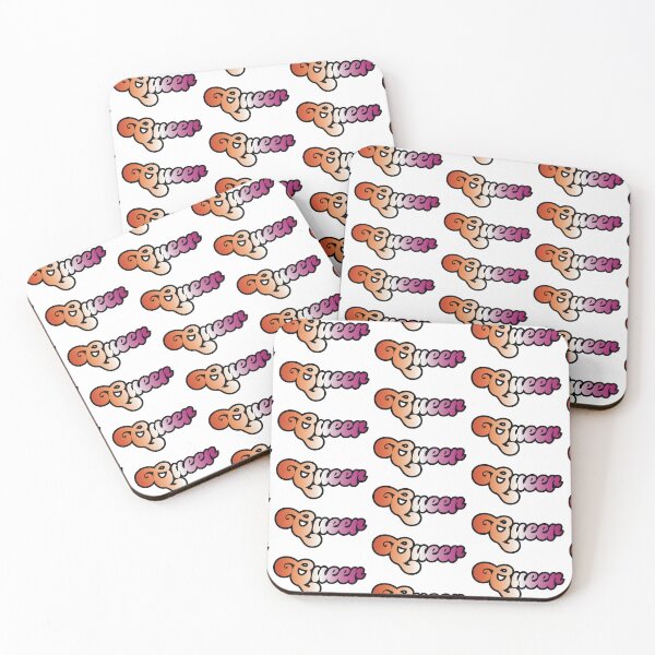 Item preview, Lesbian pride colors - "Queer" script design designed and sold by art by hannah lang.
