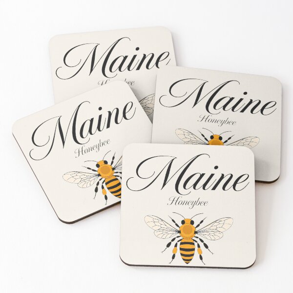 Item preview, Maine Honeybee State Insect Retro Poster designed and sold by The-Drip-Studio.