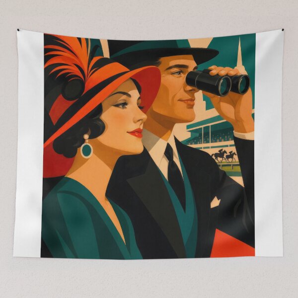 Item preview, Wall Art - Postcard - Vintage Horse Racing Elegance designed and sold by ForeverPrintsOK.