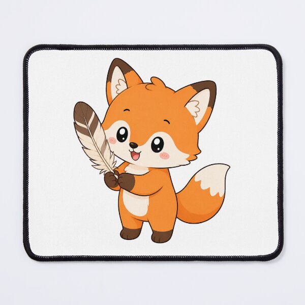 Item preview, Cute Fox Holding Feather Cartoon Woodland Animal Design designed and sold by Seculinator.