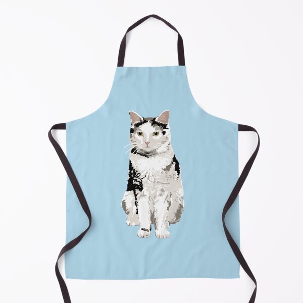 Item preview, White patchy cat portrait designed and sold by helengarvey.