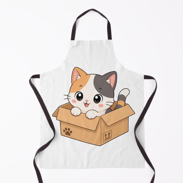 Item preview, Cute Kitten Sitting in Cardboard Box Cartoon Design designed and sold by Seculinator.