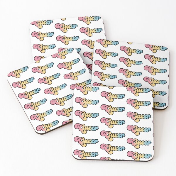Item preview, Pansexual pride colors - "Queer" script design designed and sold by art by hannah lang.