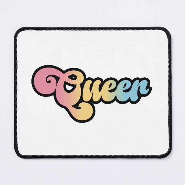 Item preview, Pansexual pride colors - "Queer" script design designed and sold by art by hannah lang.