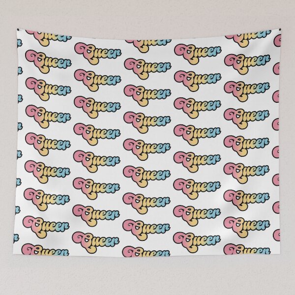 Item preview, Pansexual pride colors - "Queer" script design designed and sold by art by hannah lang.