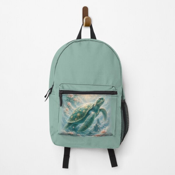 Item preview, Sea Turtle with Sakura Blossoms | Coastal Marine Wildlife Art designed and sold by ManJiangHong.