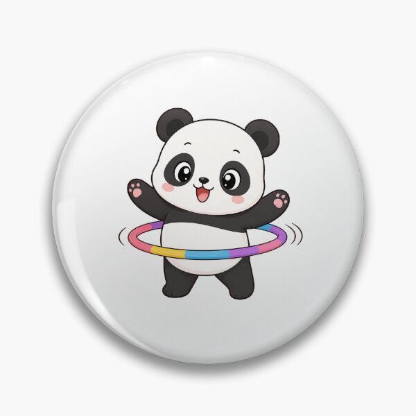 Item preview, Cute Panda Playing with Hula Hoop Cartoon Design designed and sold by Seculinator.