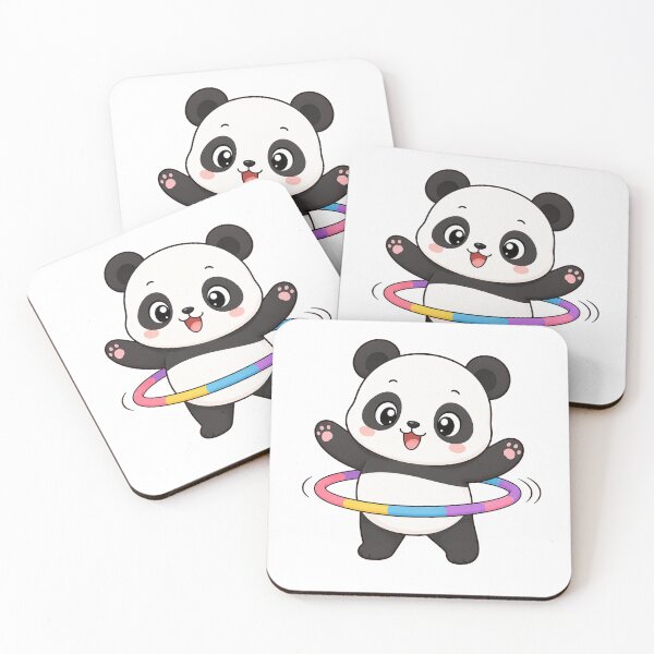 Item preview, Cute Panda Playing with Hula Hoop Cartoon Design designed and sold by Seculinator.
