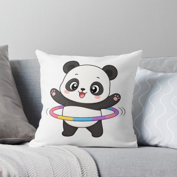 Item preview, Cute Panda Playing with Hula Hoop Cartoon Design designed and sold by Seculinator.
