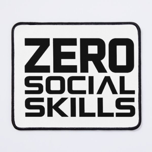 Item preview, Zero Social Skills – Funny Introvert Typography | Minimalist Meme T-Shirt Design designed and sold by Faisal  Shah.